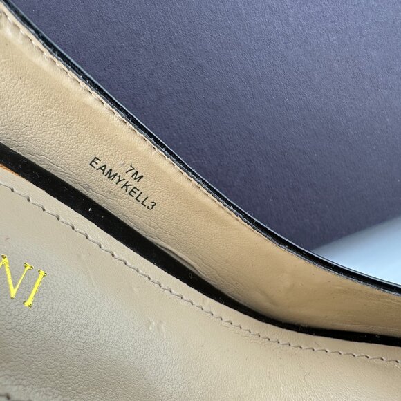 ENZO ANGIOLINI Black Patent Peep-Toe Slingback Heels Size 7 M - Picture 5 of 8